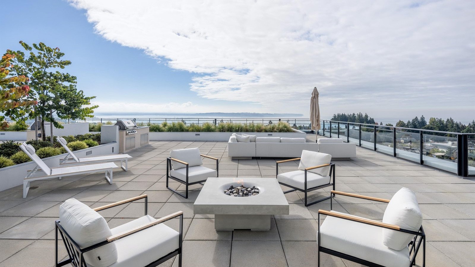 Individual chairs can be placed around a fire pit