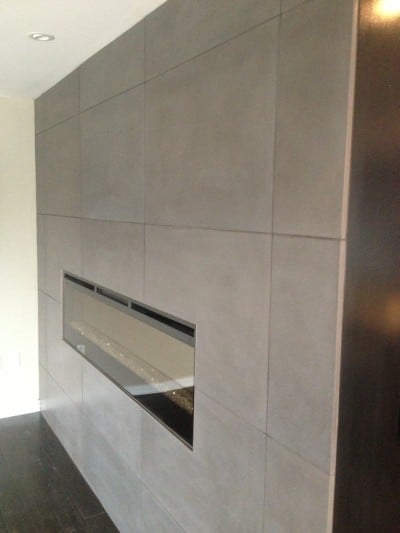 Contemporary wrapped fireplace