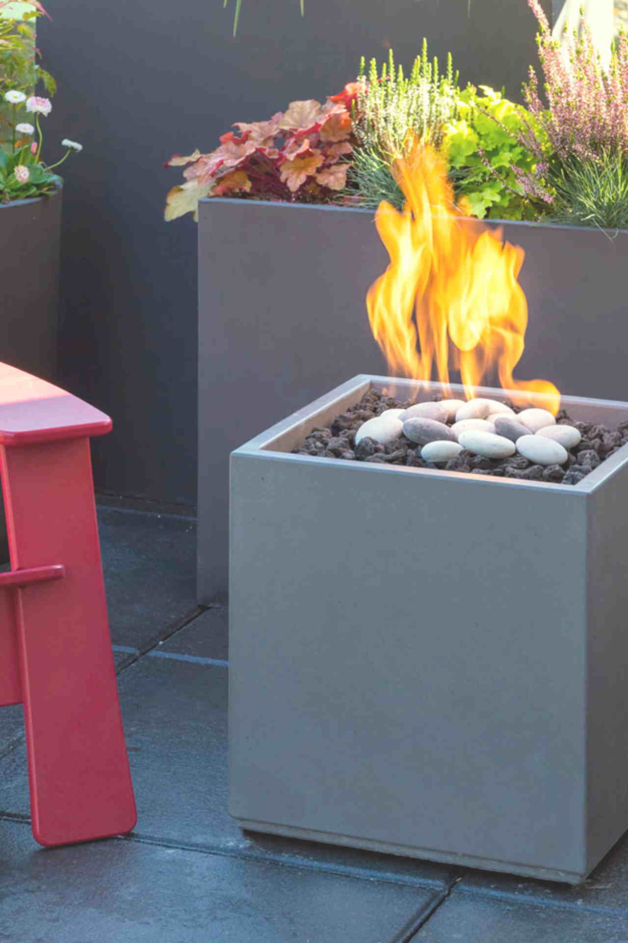 Small firecube gas fire pit