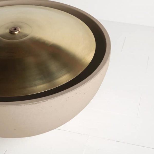 Dome 26 Water Bowl (Linen) with Brass