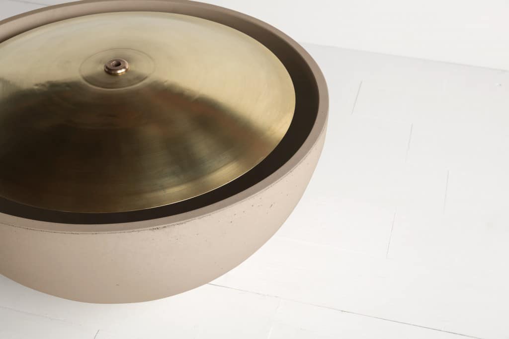 Dome 26 Water Bowl (Linen) with Brass