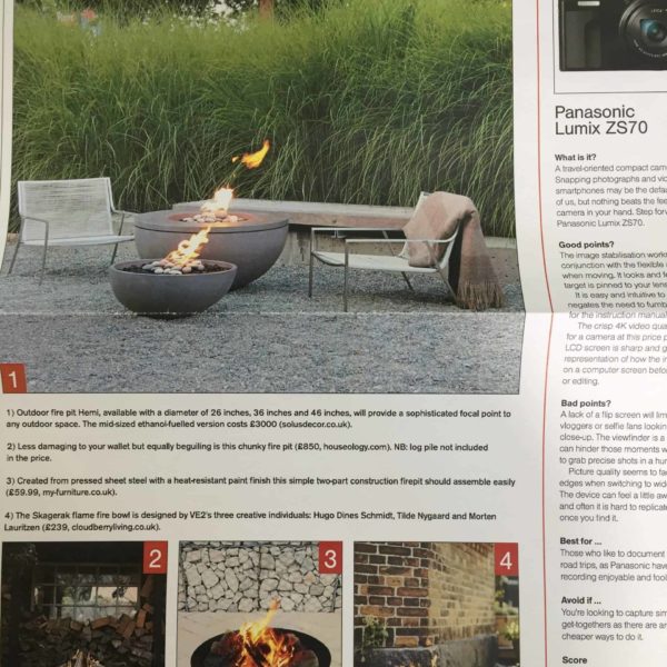 The Herald Newspaper, Glasgow story about Solus fire pits May 2017