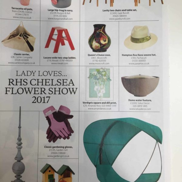 The Lady Magazine featuring Solus Decor gas fire pit