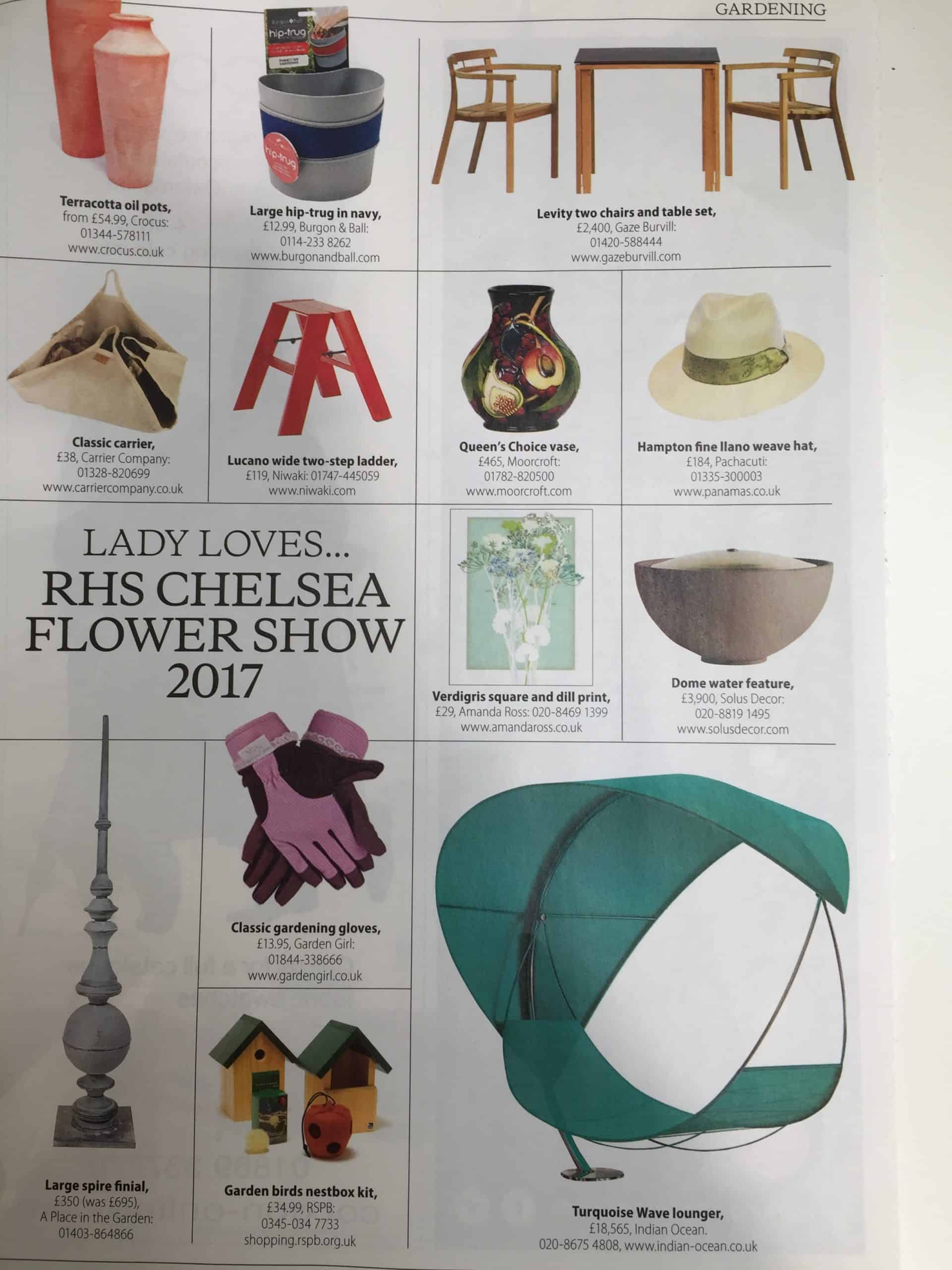 The Lady Magazine featuring Solus Decor gas fire pit