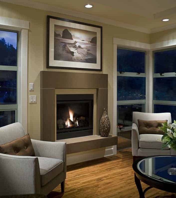 Solus Span cast concrete fireplace surround