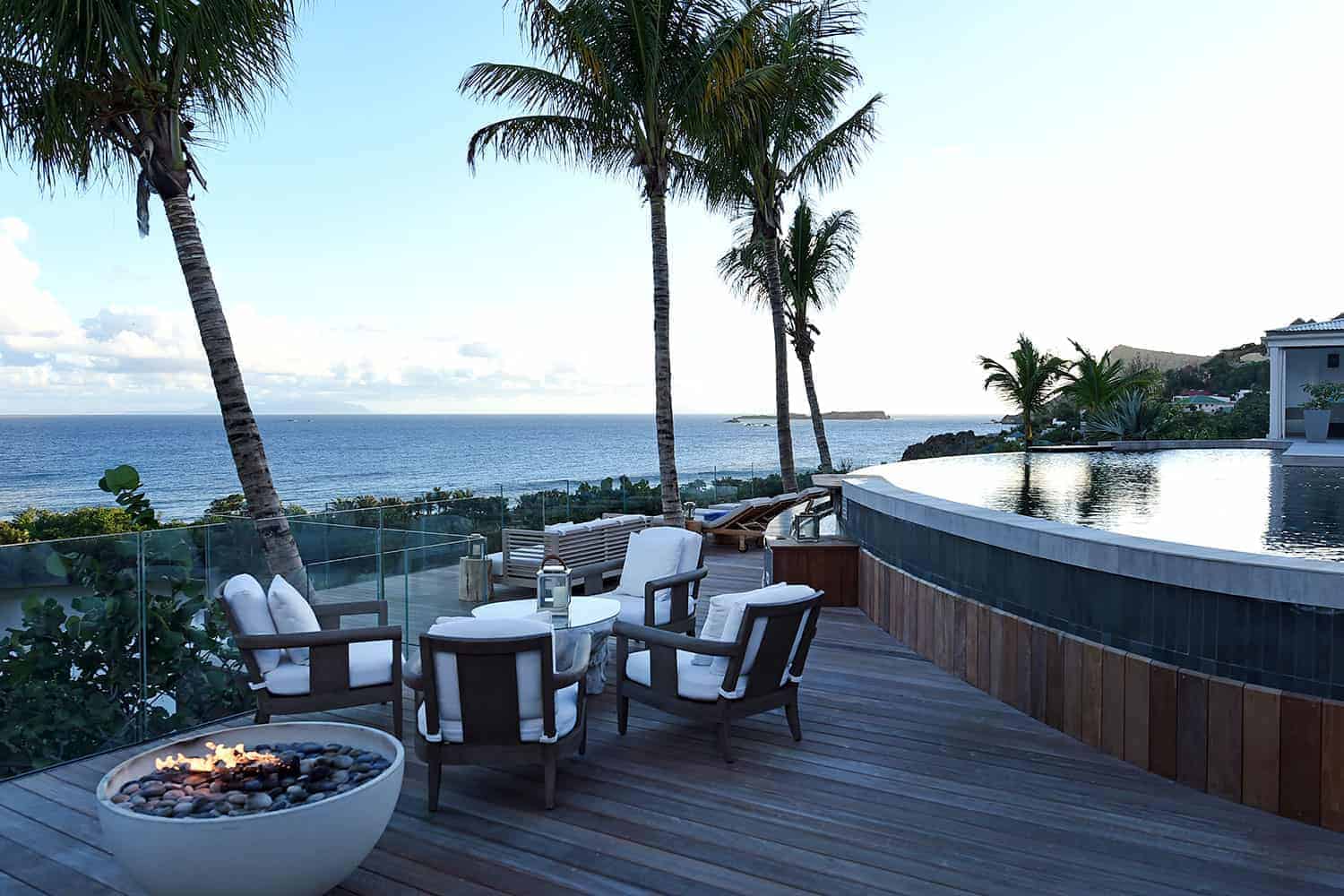 Hotel Le toiny deck with fire pit