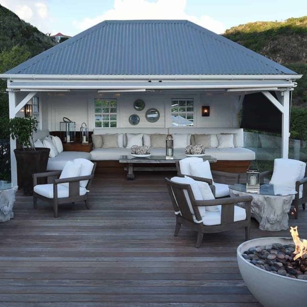 Hotel Le Toiny deck with fire pit