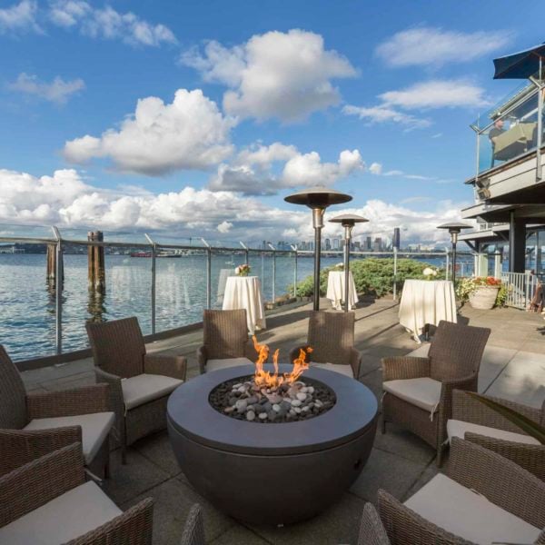 Solus Hemi firepit at Salty's restaurant on Alki Beach - commercial project