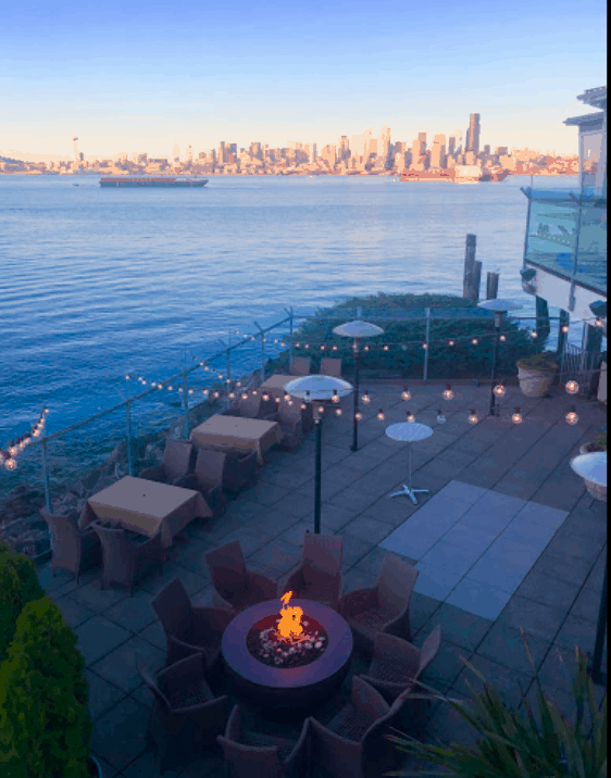 Solus Hemi firepit at Salty's restaurant on Alki Beach - commercial project