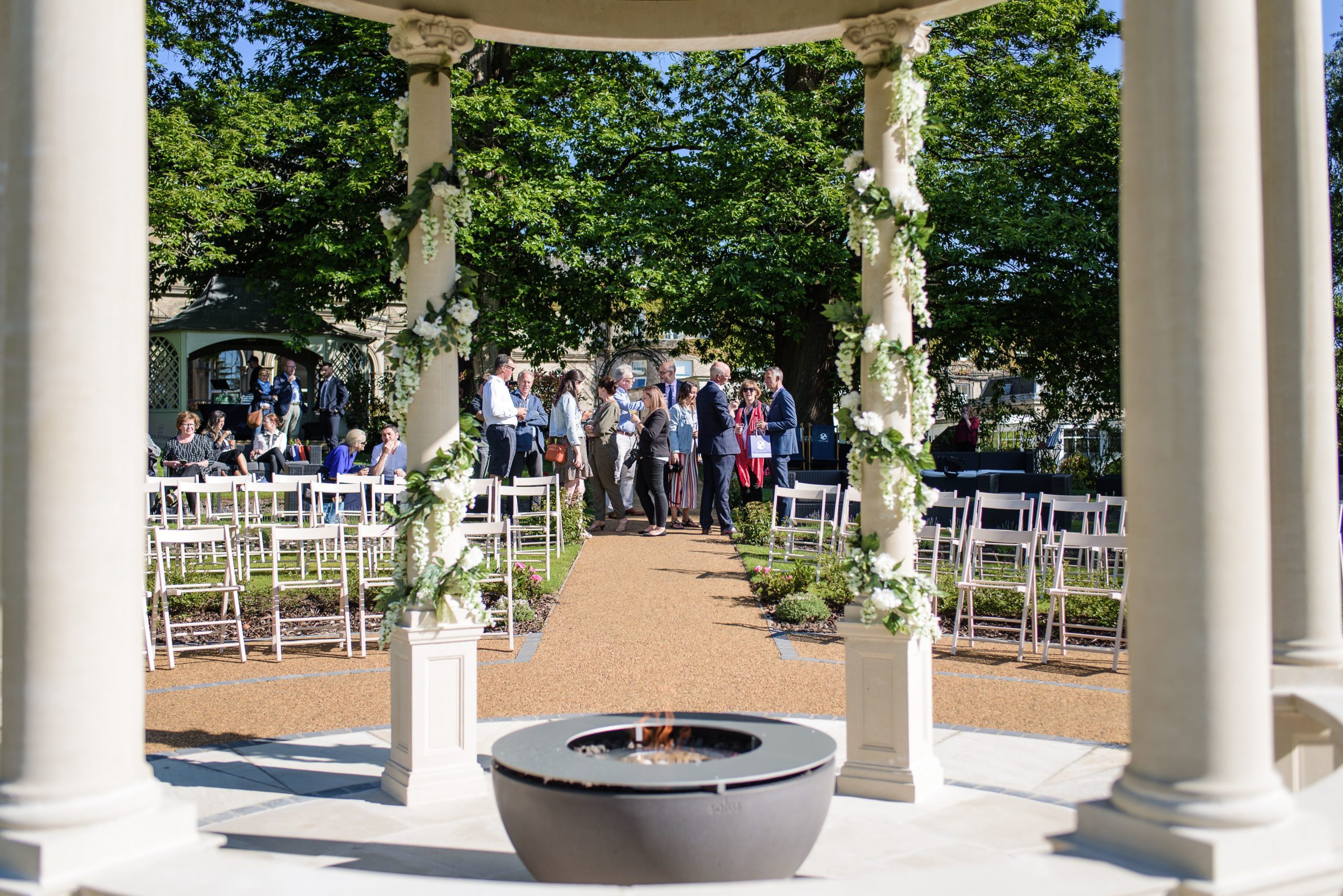 fire pit in outdoor temple