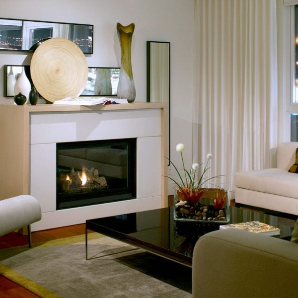 Solus Span Squared concrete fireplace surround, product image