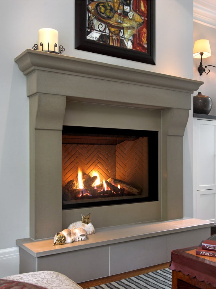Solus Cornice concrete fireplace surround, gallery
