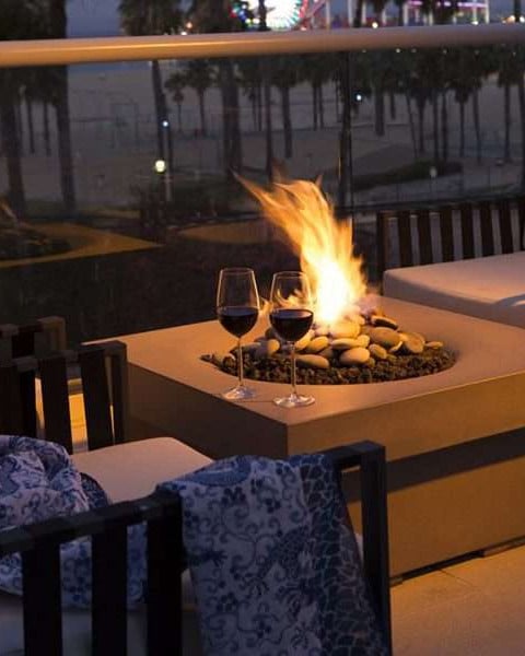 Fire pits for Valentine's Day, creating a romantic setting and ambiance