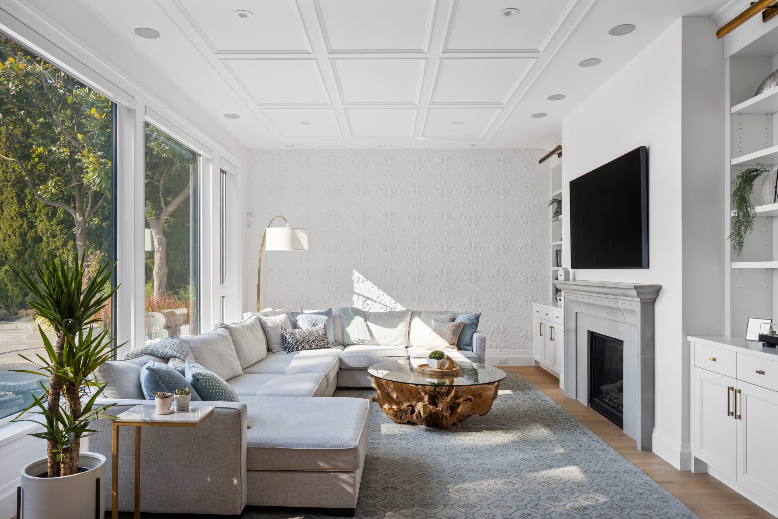 Solus Fraser Concrete Fire Surround with Mantle in a Sarah Gallop Design project