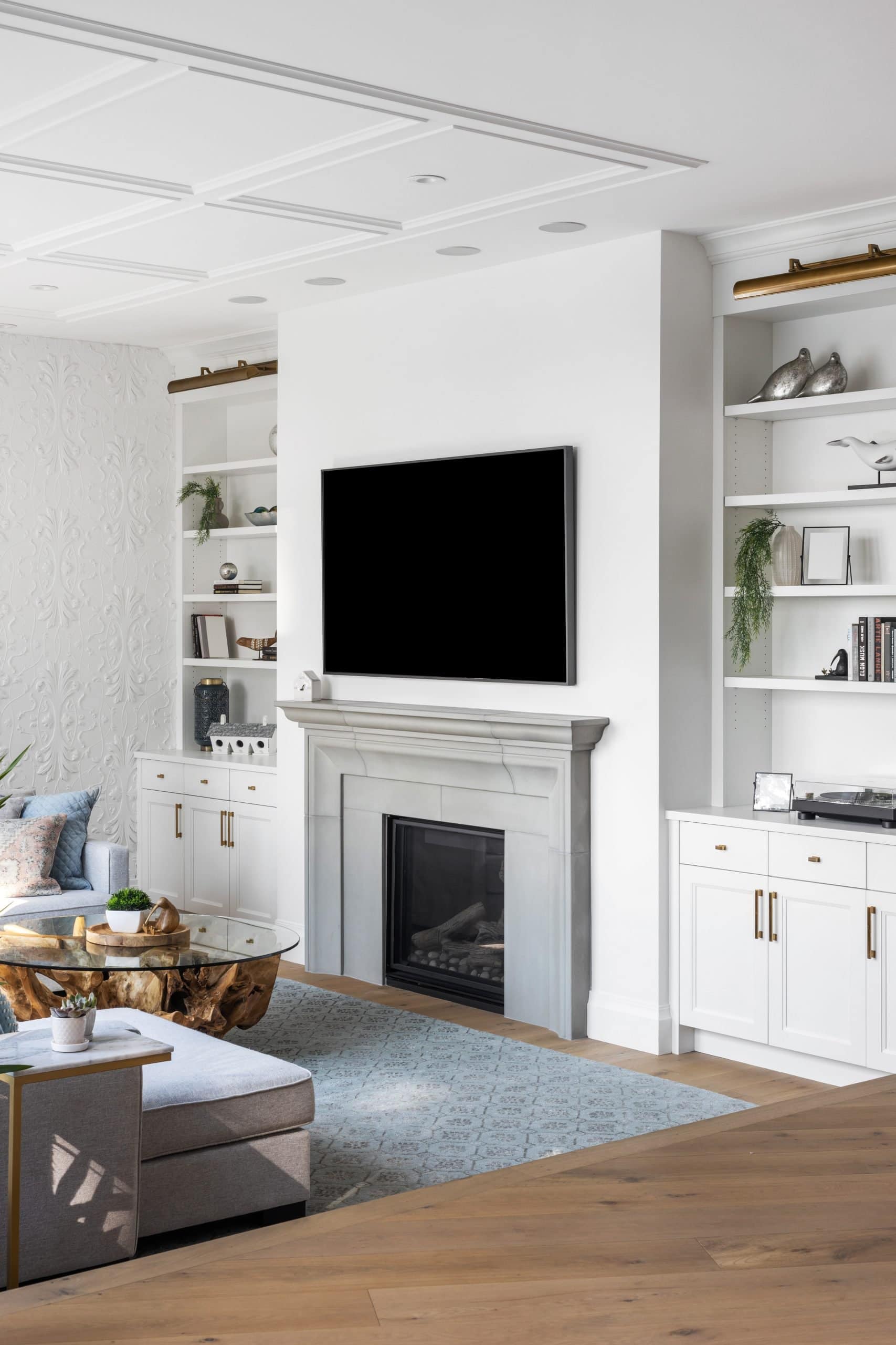 Solus Fraser Concrete Fire Surround with Mantel, Sarah Gallop Design