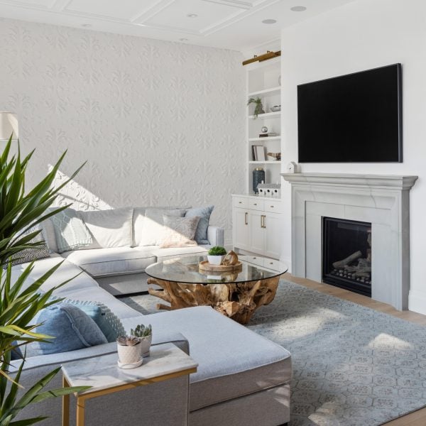 Modern, luxury concrete fireplace surrounds