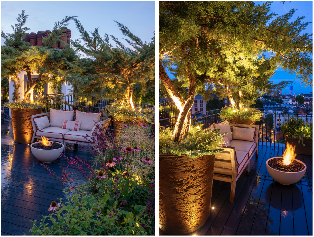 Maïtanne Hunt Gardens & Landscape and Solus Decor fire pits