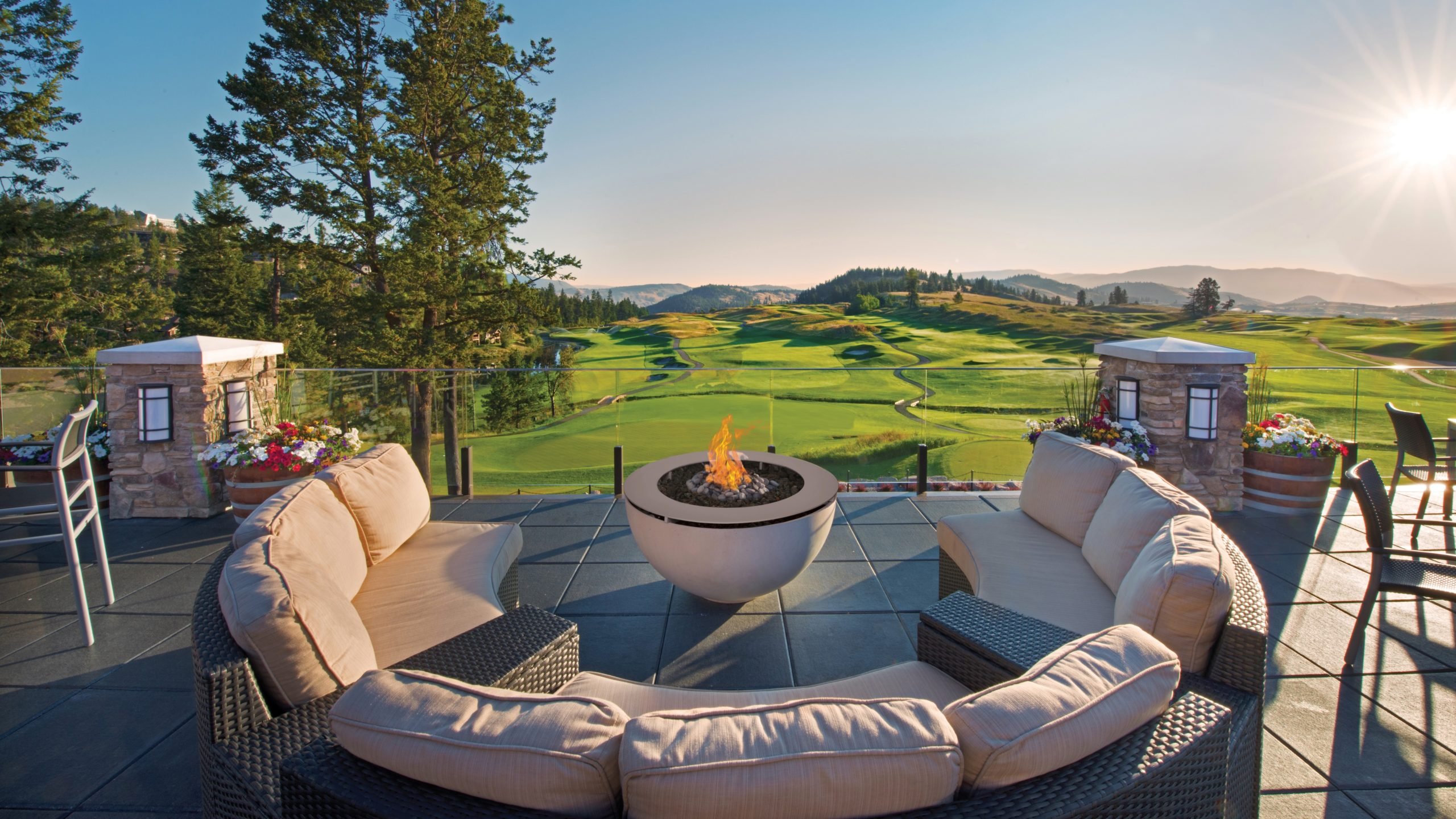 Solus Decor fire pits at the Predator Ridge Golf Resort