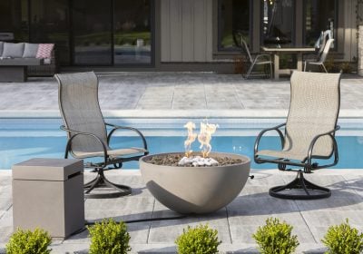 Hemi 36 Cinder charcoal grey fire bowl